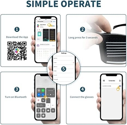 Το Bluetooth App σύνδεσε έξυπνα DIY Eyeglasses γυαλιών των προγραμματίσημων οδηγήσεων