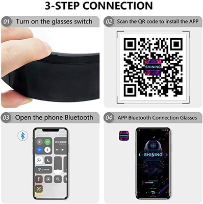 APP πολυ γλώσσες μπαταριών γυαλιών των προγραμματίσημων οδηγήσεων ελέγχου 700mAh