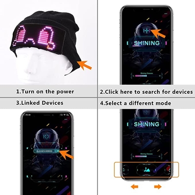 Φωτισμός Beanie ΚΑΠ Bluetooth APP καπέλων επίδειξης οδηγήσεων προγραμματίσημο