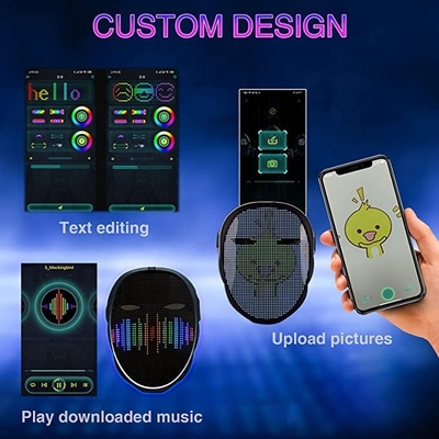 APP επανακαταλογηστέες DIY των οδηγήσεων κόμματος ελέγχου φωτογραφίες εικόνας μασκών USB για αποκριές Cosplay